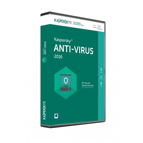 KASPERSKY ANTIVIRUS 2 KULLANICILI TR 1 YIL DVD