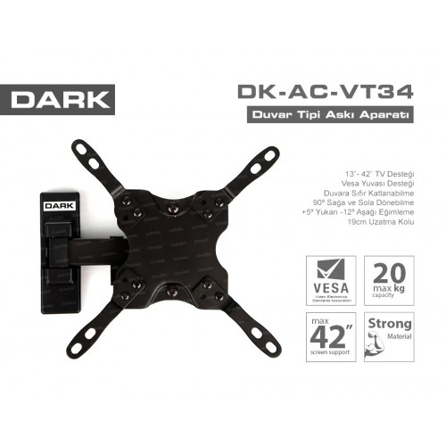 DARK VT34  13- 42 Hareketli ve Katlanabilir Duvar Tipi,TV As