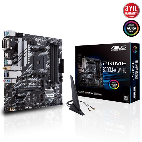 ASUS PRIME B550M-A (WI-FI) AMD AM4 DDR4 4800Mhz 1x D-Sub DVI-D,HDMI