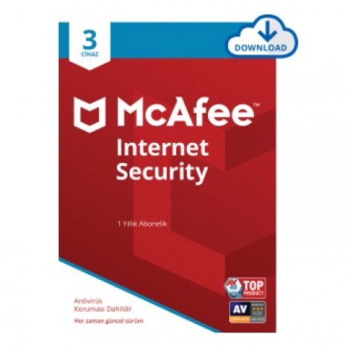 McAfee Internet Security 03 Cihaz Windows, MacOSiOSve Android(1Yıllık Abonelik)