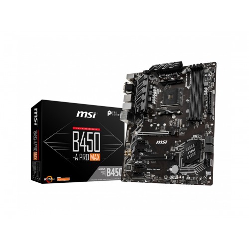 MSI B450-A PRO MAX AM4 DDR4 3466(OC) VGA DVI HDMI M.2 USB3.1 ATX