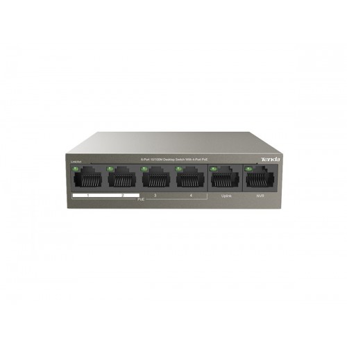 TENDA TEF1106P-4-63W 6-Port Megabit (4xPoE 63W) Desktop Switch