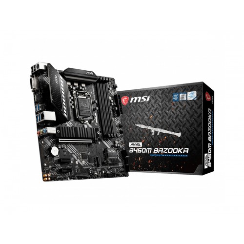 MSI MAG B460M BAZOOKA SOKET 1200 DDR4 2933 DVI HDMI M.2 USB 3.2 MATX