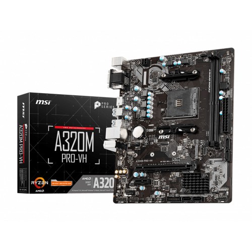 MSI A320M PRO-VH AM4 DDR4 3200(OC) HDMI VGA M.2 USB3.2 Matx