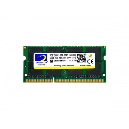 TwinMOS Sodimm 8 GB 1600MHz 1.5V DDR3  Notebook Ram