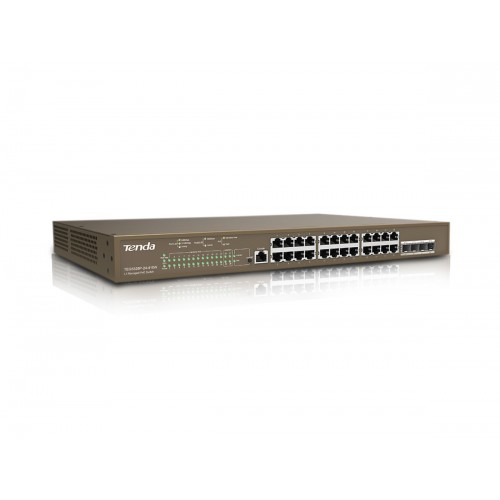 TENDA TEG5328P-24-410W 24GE PoE Port (24xPoE 370W), 4xSFP L3 Management Switch