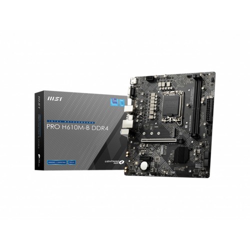 MSI PRO H610M-B DDR4 SOKET 1700 DDR4 3200(OC) PCI-E G4 ,M.2 USB3.2 , 1G LAN mATX